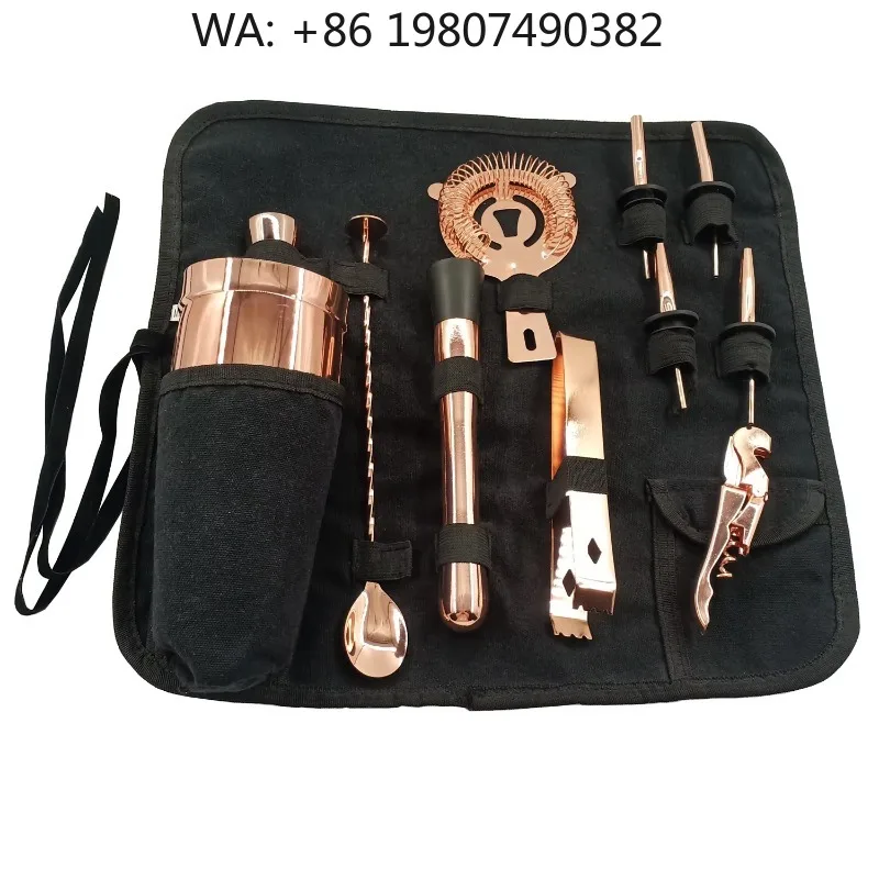 

12Pcs Travel Portable Bartender Kit, Stainless Steel Boston Cocktail Shaker Full Mixing Tools With Carry Bag For Outdoor Party B