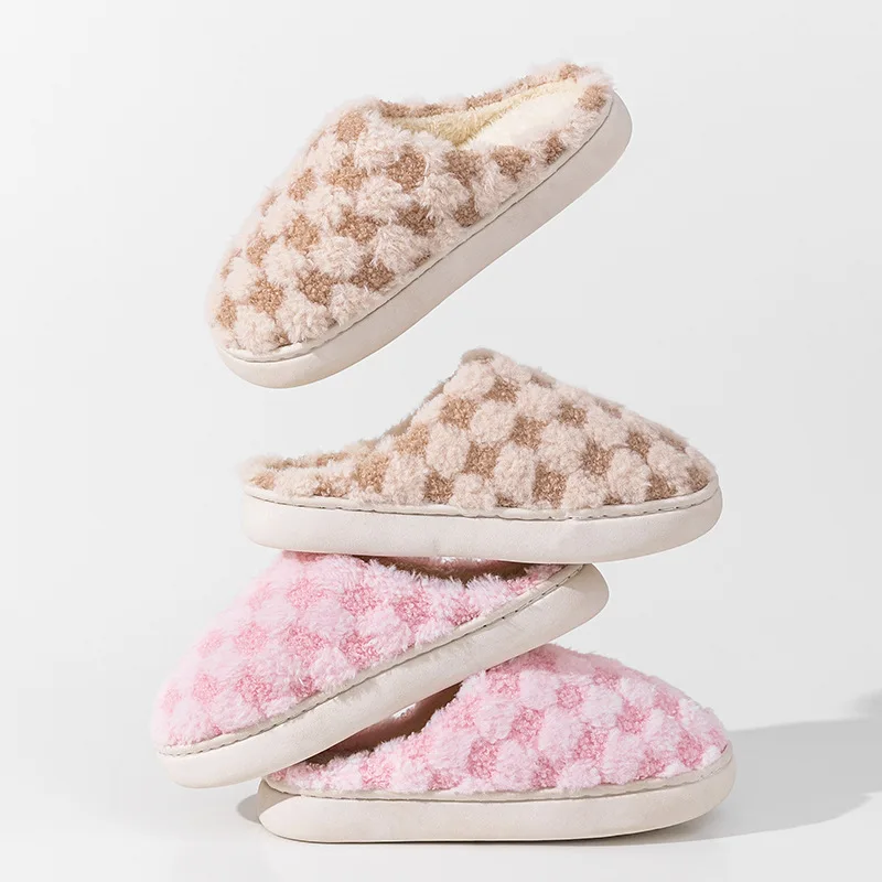 

Cotton Slippers for Women Winter Home Indoor Home Warm Non-Slip Thick Bottom Couples New Wool Slippers for Men Autumn and Winter