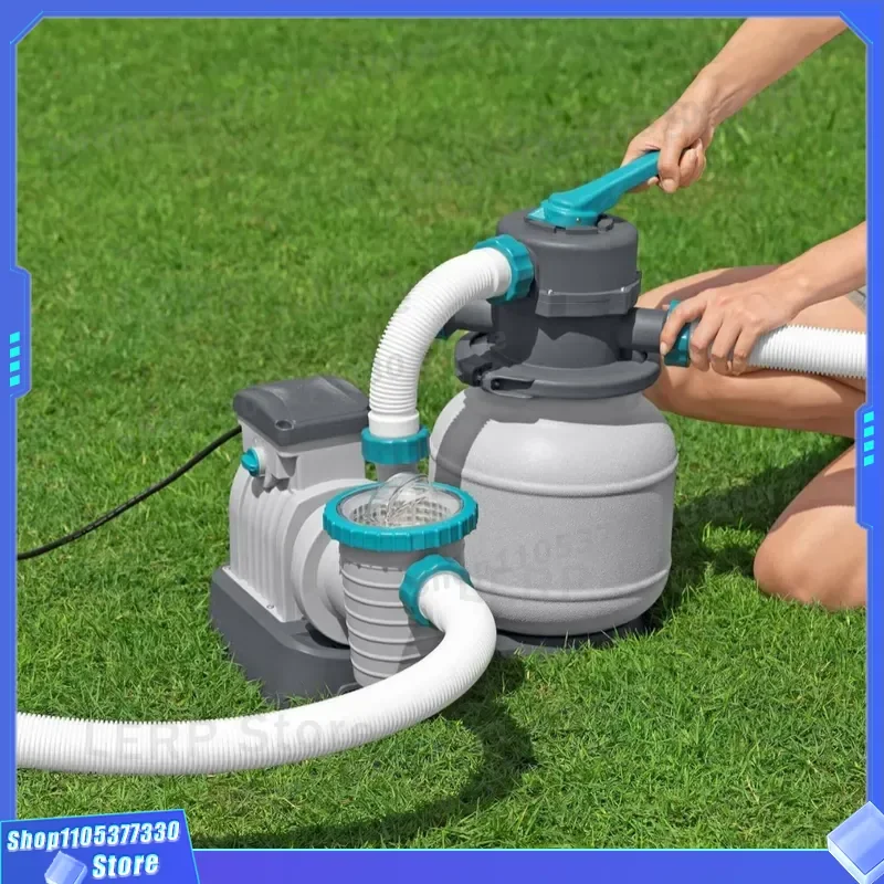 Bestway 58497 Large European Sand Filter Pump for Swimming Pool Accessories with Bracket High Efficiency Water Filtration