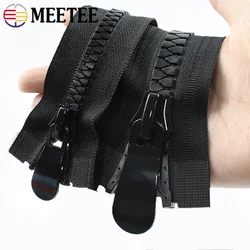Meetee 8# 15# Large Resin Zipper 70-150cm Double/Single Slider Open-end Zips Down Jacket Coat Tent Long Zip DIY Sewing Accessory