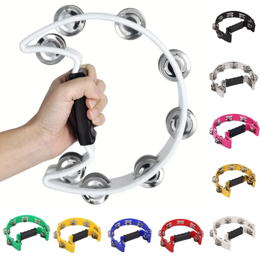 Bright Sound Handheld Jingle Bells Portable Professional Orff Tambourine Educational Durable Hand Ring Tambourine Party