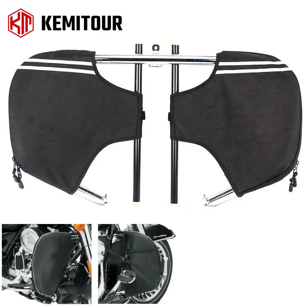 Motorcycle Soft Lowers Chaps Motorcycle Leg Warmers Bag for Touring Road King Road Glide Electra Glide and Trike Model 1980-2025
