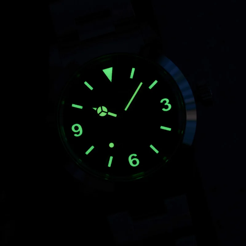 Baltany Vintage Homage Watches 36mm Explorer NH38 Tropical Dial Luminou Hands Sapphire Crystal Brushed Bracelet Sports Watch