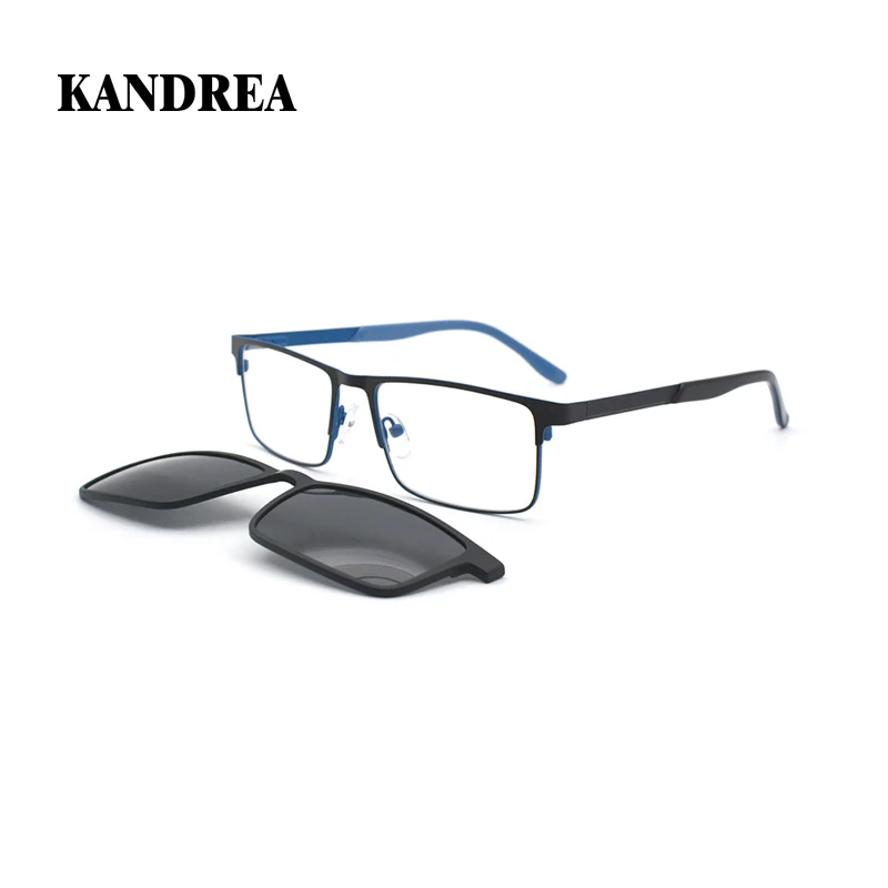 

KANDREA Style Magnet 2 IN 1 Clip On Sunglasses Frame Trend Polarized Sunglasses Women Brand Design Optical Eyeglasses HG6103