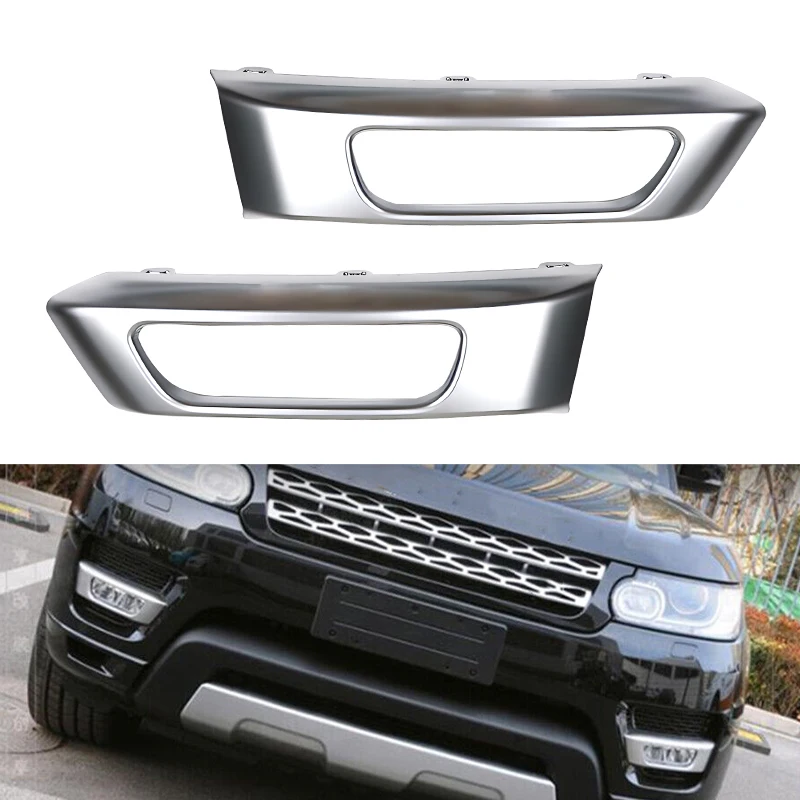 

LR045049 1 Pair Front Bumper Fog Light Cover Bezel Frame Case Silver Fit for Land Rover Range Rover Sport L494 2014 2015-2017