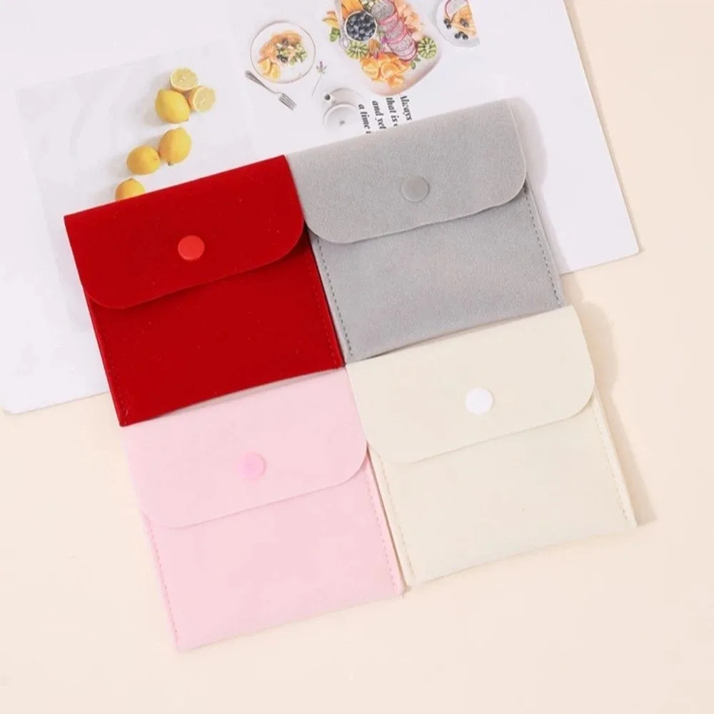 

Microfiber Velvet Mini Jewelry Display Bag Foldable Container Necklace Ring Packing Bag Small Storage Case Earrings Organizer