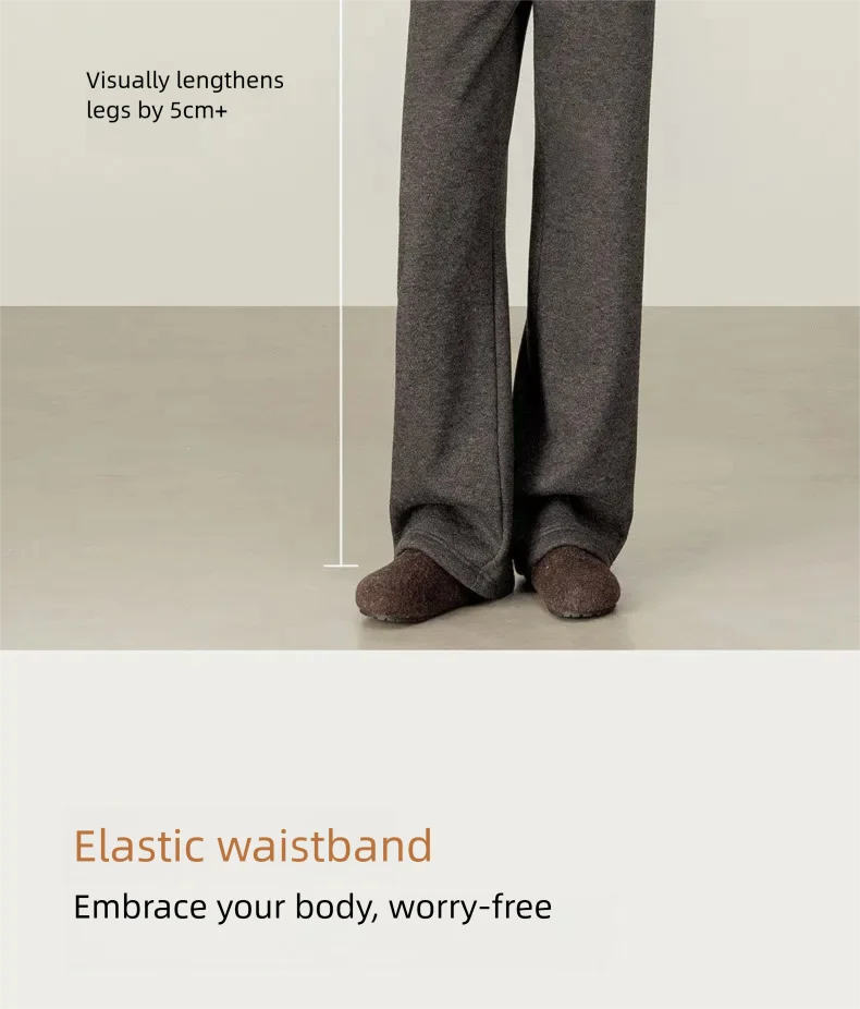 SENTUBILA Fleece-gefütterte Hosen für Damen 2026 Winter Acetat Elastischer Bund Weites Bein Lässige Vielseitige Hosen 154KD3652 – Detail 20