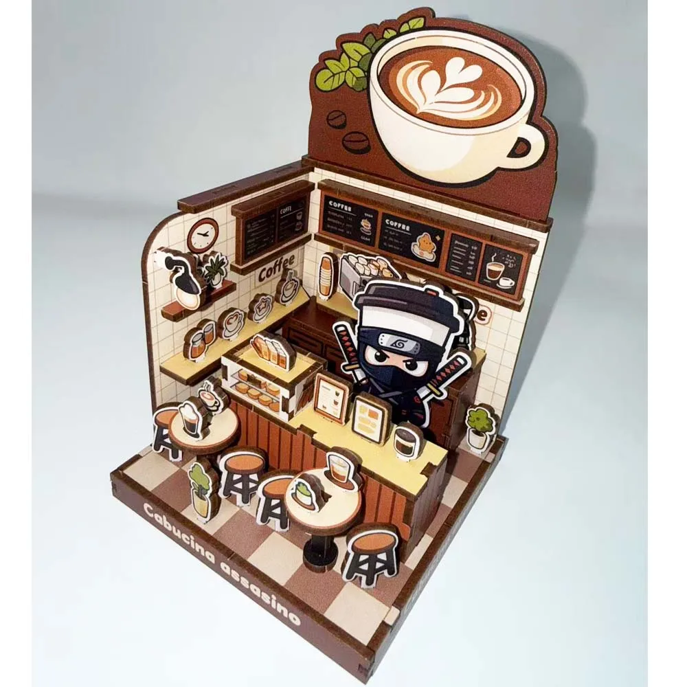 DIY Art House Series montaje 3D rompecabezas de madera modelo Kit 49-66 Uds conjunto de bloques de construcción para adolescentes adultos