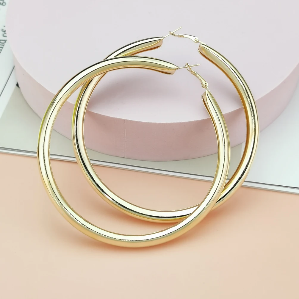 Fashion Oversized Big Hoop Earrings For Women Basketball Brincos Large Thick Round Circle Earrings Hoops Eardrop Punk Jewelry