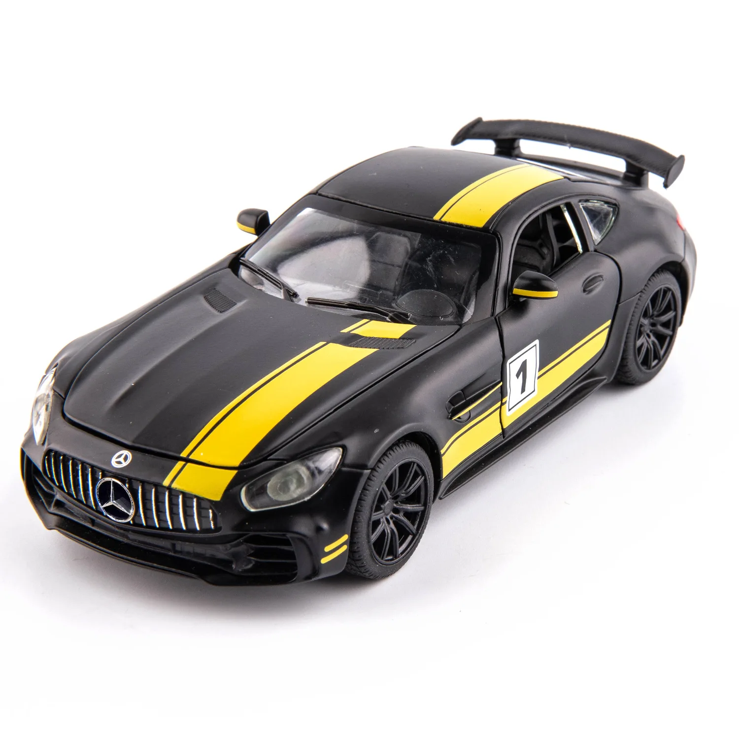 1:32 GT 300SL juguetes coches modelo aleación Diecast 4 puertas abiertas supercoche en miniatura rueda tirar hacia atrás vehículos para niños decoración regalos
