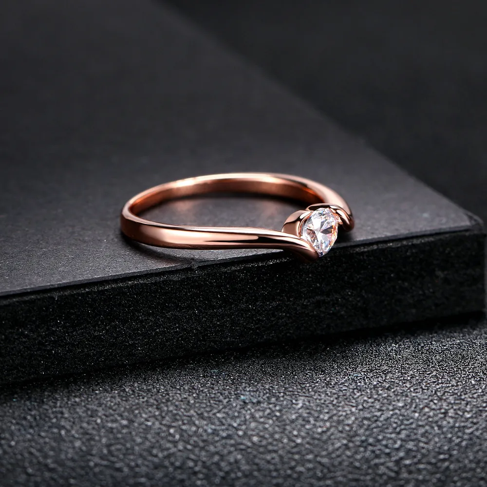 Austrian Cubic Zirconia Engagement/Wedding Finger Rings For Women Rose Gold Color Fashion Brand Jewelry For Women DWR239