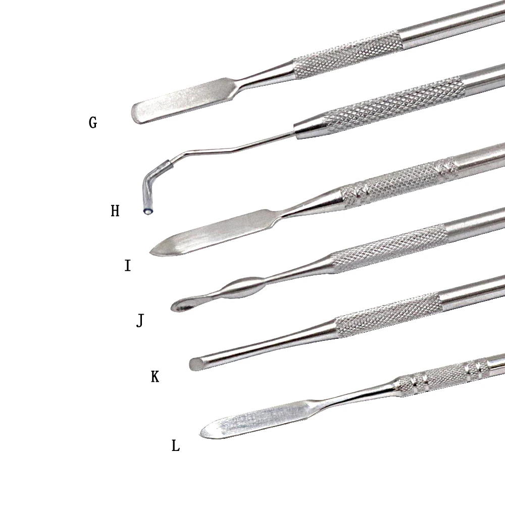 12 pçs espátula de metal escultura faca de cera kit para equipamentos de jóias escultura ferramentas lâmina faca dental esculpir cerâmica argila modelagem