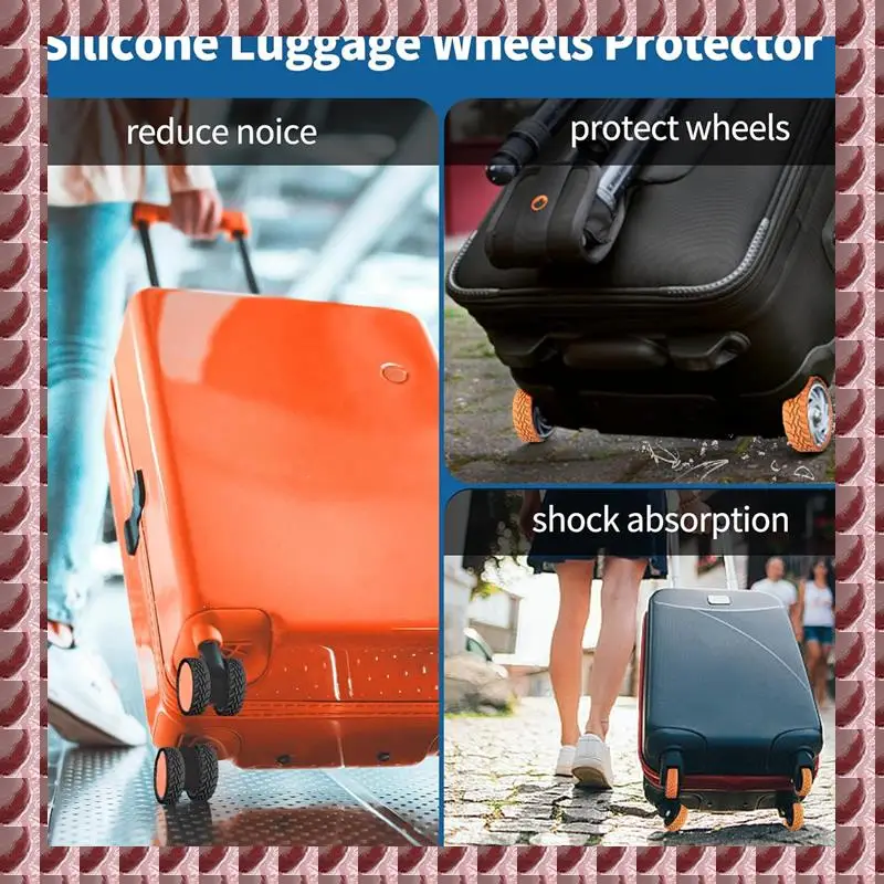 A95G 20 Pack Luggage Wheel Covers, Adhesive Silicone Suitcase Wheel Covers, Anti Fall-Off Luggage Wheel Protector For Single