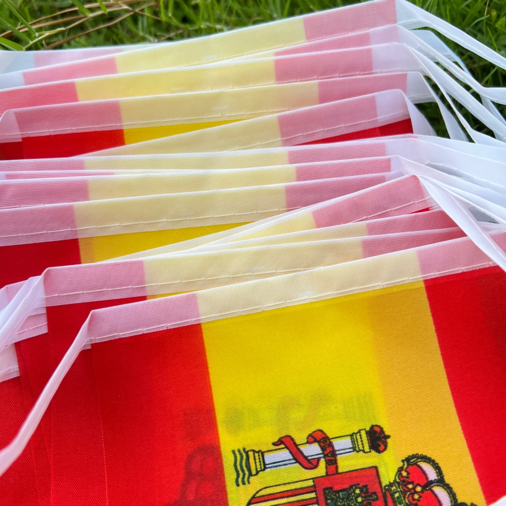 Spanish National Flag 14X21CM Hanging  spain  Flag 20pcs/set Pennant String Banner Buntings F