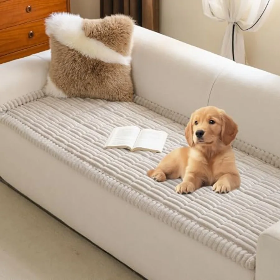 Couch Covers for 3-4 Cushion Sofa Pet Friendly, Couch Cover for Dogs, Sofa Covers for Pets Washable, Soft Non-Slip Sofa Slipcov