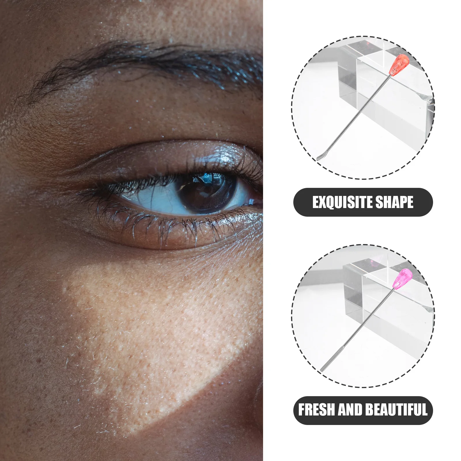 

4pcs Stainless Steel Tattoo Pigment Mixer Stirring For Ink Brow Powder Reusable Tattooing Tool Kit