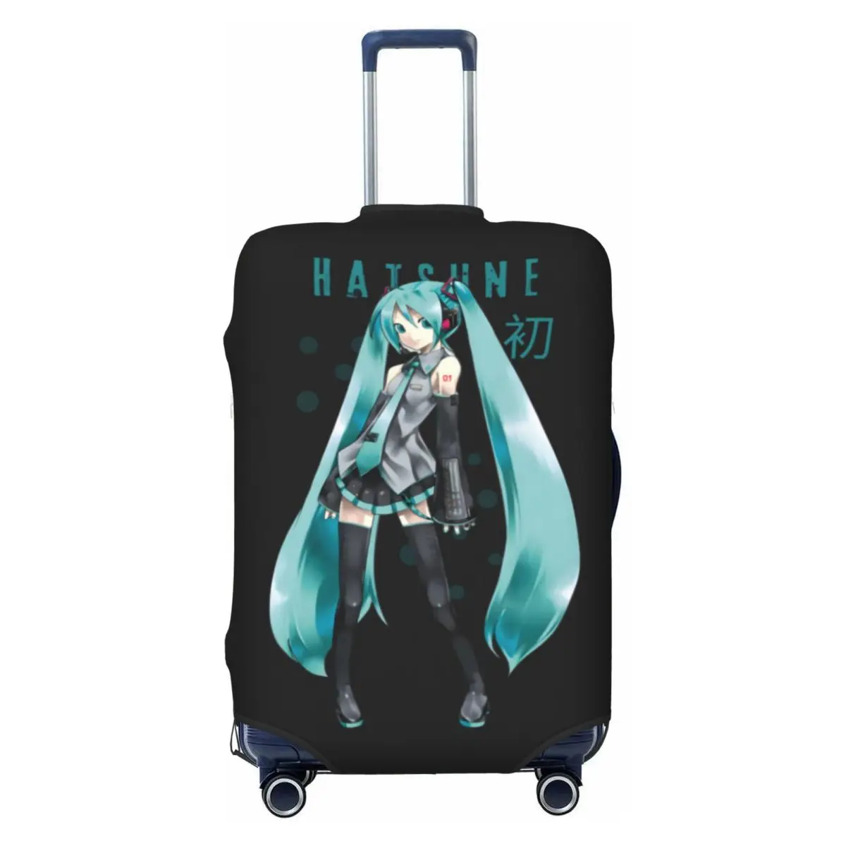 カスタム初音ミク-vocaloid-ロックアニメ荷物カバープロテクター面白い旅行スーツケースカバー-18-32-インチ用