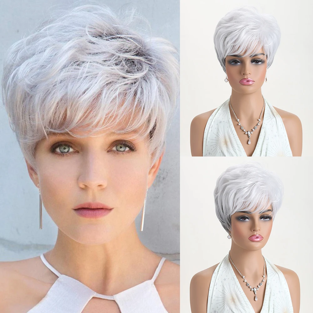 

10-дюймовый модный новый светлый синтетический парик короткой модели для женщин: на каждый день, для вечеринок, на Рождество, для музыкальных фестивалей, на свадьбу