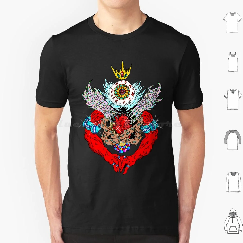 Eyeball Angel T Shirt Cotton Men Women DIY Print Cool Amazing Angel Demon Fire Creepy Red Colorful Original King Monster Goth