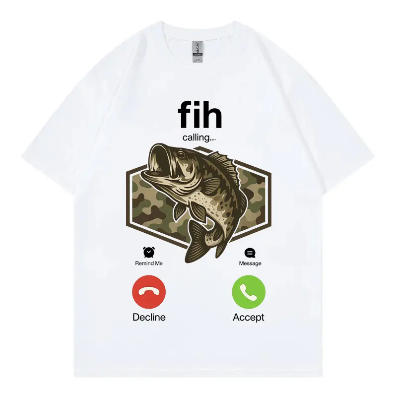 

Fih Calling Camo Funny Meme T-shirt Casual Fashion Short Sleeve T-shirts Men Women Clothing Oversized Cotton T Shirt Oversized