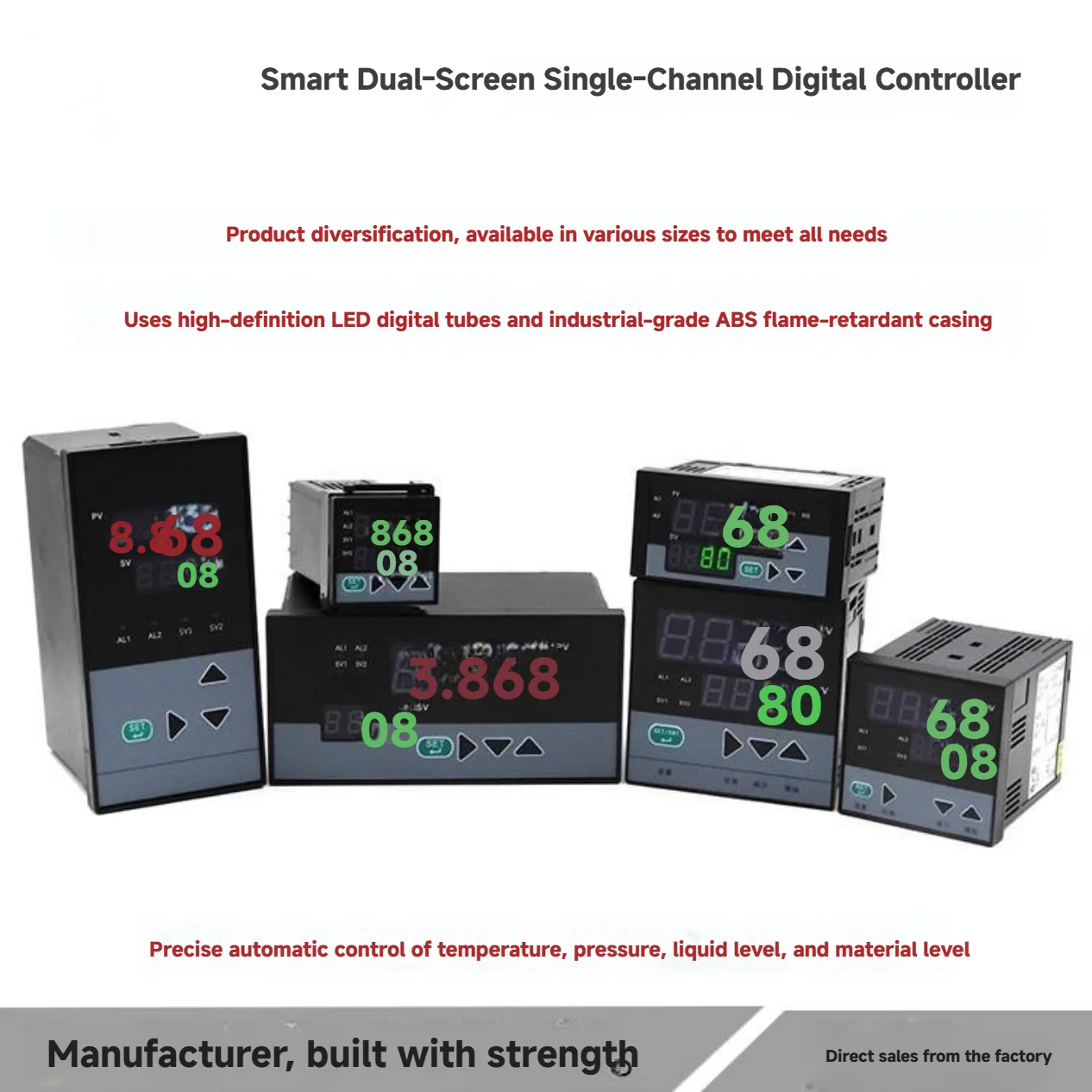 PID Temperature Controller RTD Temperature Sensor with Double-Screen Display Instruments Thermocouple K-type J/T Type