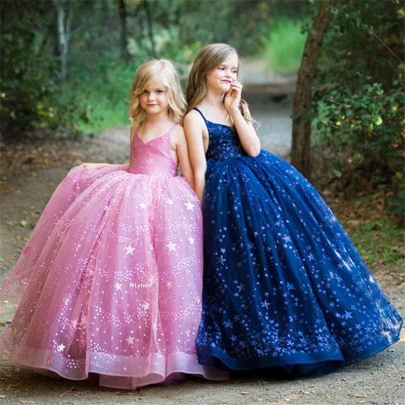 

New Listing Cute Pink Flower Girl Dress Tulle Puffy Ball Gown First Communion Dress Princess Kid Birthday Gown