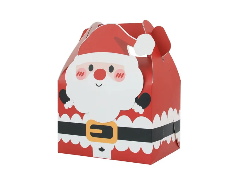 

2pcs Christmas Paper Candy Box Claus Santa Kids Gift Muffin Cake Packaging Box Party Favors Xmas New Year Navidad Decoration