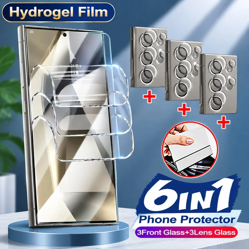 3+3PCS Soft Screen Protector For Samsung Galaxy S24 FE S23 Ultra S23+ Hydrogel Film For Samsung Galaxy S23 S23 FE S22 Ultra 5G