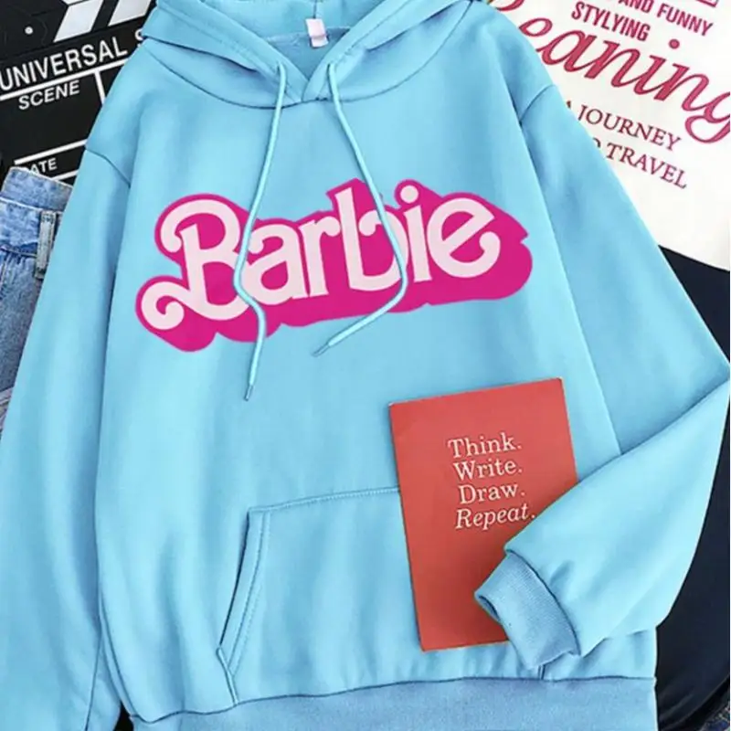 New Adult Men\'s and Women\'s Sweatshirt Hoodie Barbie Cartoon Autumn and Winter Sports Loose Comfortable Casual Top Cute Gift