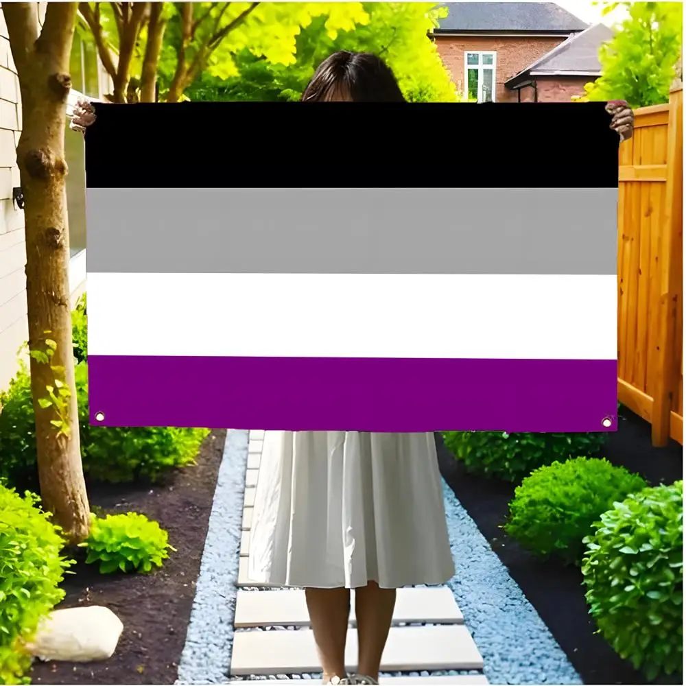 Thoughtful Validating A-Asexual Pride Flags Borderless four-ring ornament indoor outdoor decoration effortless to hang