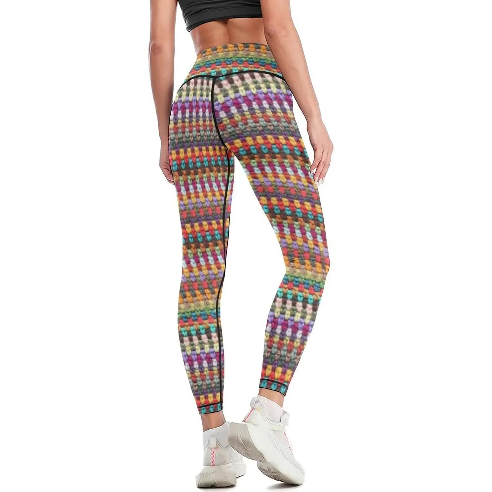 Crochet Afghan Pattern Leggings leggins push up woman sport set exercise clothing for gym pants Womens Leggings