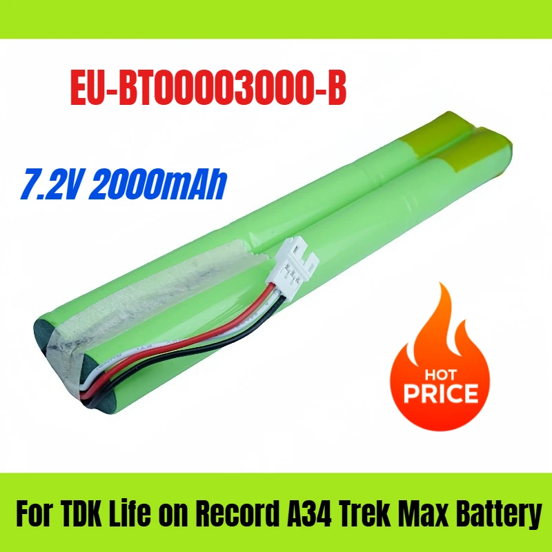 

7.2V 2000mAh For TDK EU-BT00003000-B Life on Record A34 Trek Max Battery
