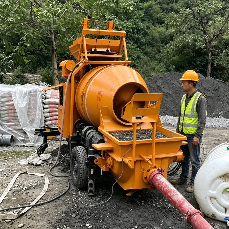Diesel Concrete Pump Machine For Sale YG-20 YG-30 Large Hopper Concrete Pumping Machine With Cooling Fan For Construction Use