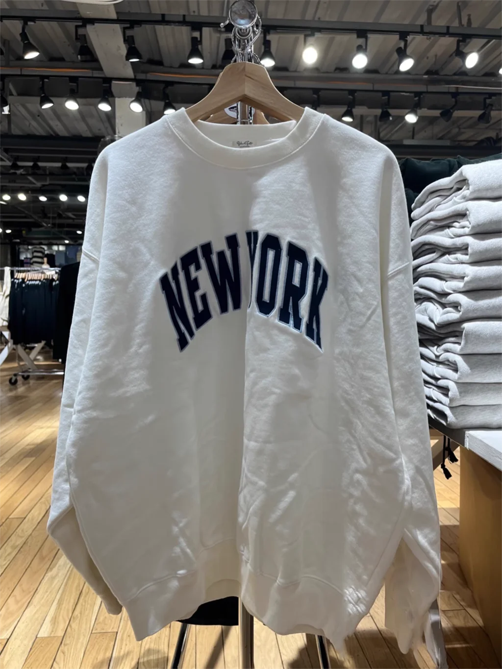 

New York Letter Embroidery Sweatshirt Woman Round Neck Long Sleeve Cotton Loose Pull Hoodie Casual Sweet Fashion Sweatshirts Top