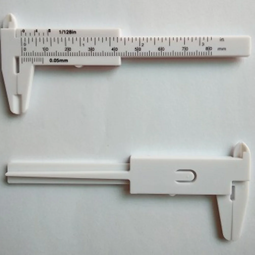 80Mm Mini Vernier Caliper Plastic Sliding Measurement Tool for Button Jewelry Internal External Step Depth Gauge