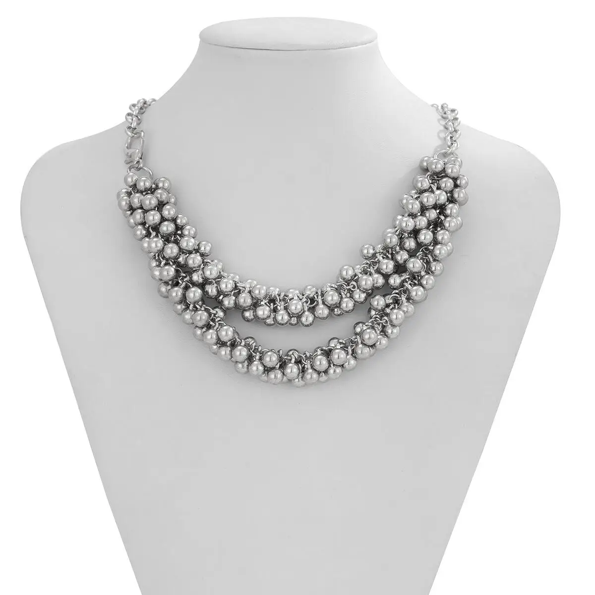 Europäische und amerikanische Schwerindustrie-Metallperlen, übertriebene Halskette für 2024, Damen-Modeschmuck, Party, ungewöhnliche Accessoires – Detail 8