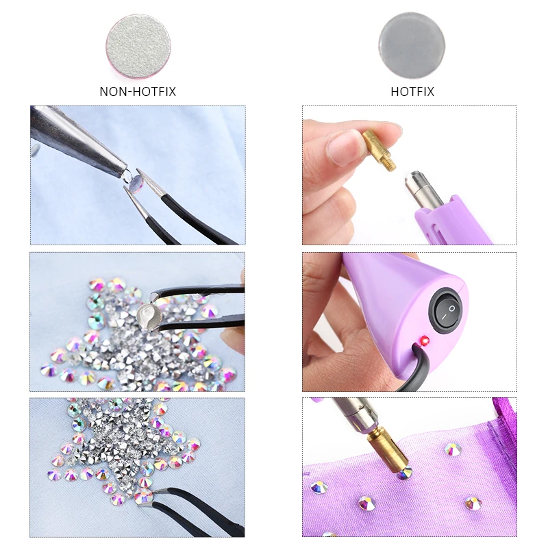 QIAO 2Bags Rhinestones Crystal AB Flatback Diamond Glitter Clear Nail Gem Crafts for Clothing Dresses Rhinestone Decorations