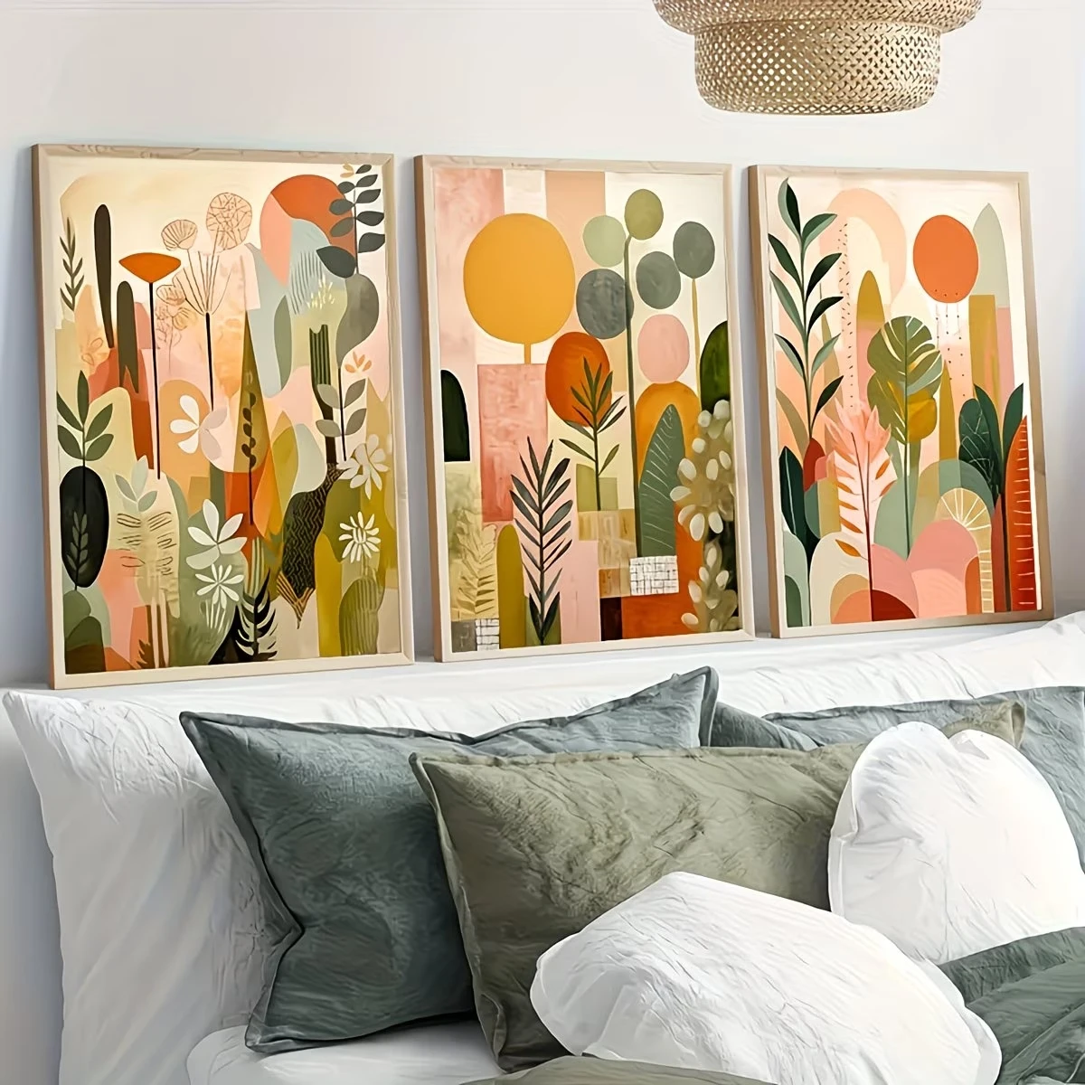 3pcs Modern Abstract Colorful Tropical Jungle Wall Art Print Canvas Painting Poster Picture For Bedroom,Living Room Home Decor