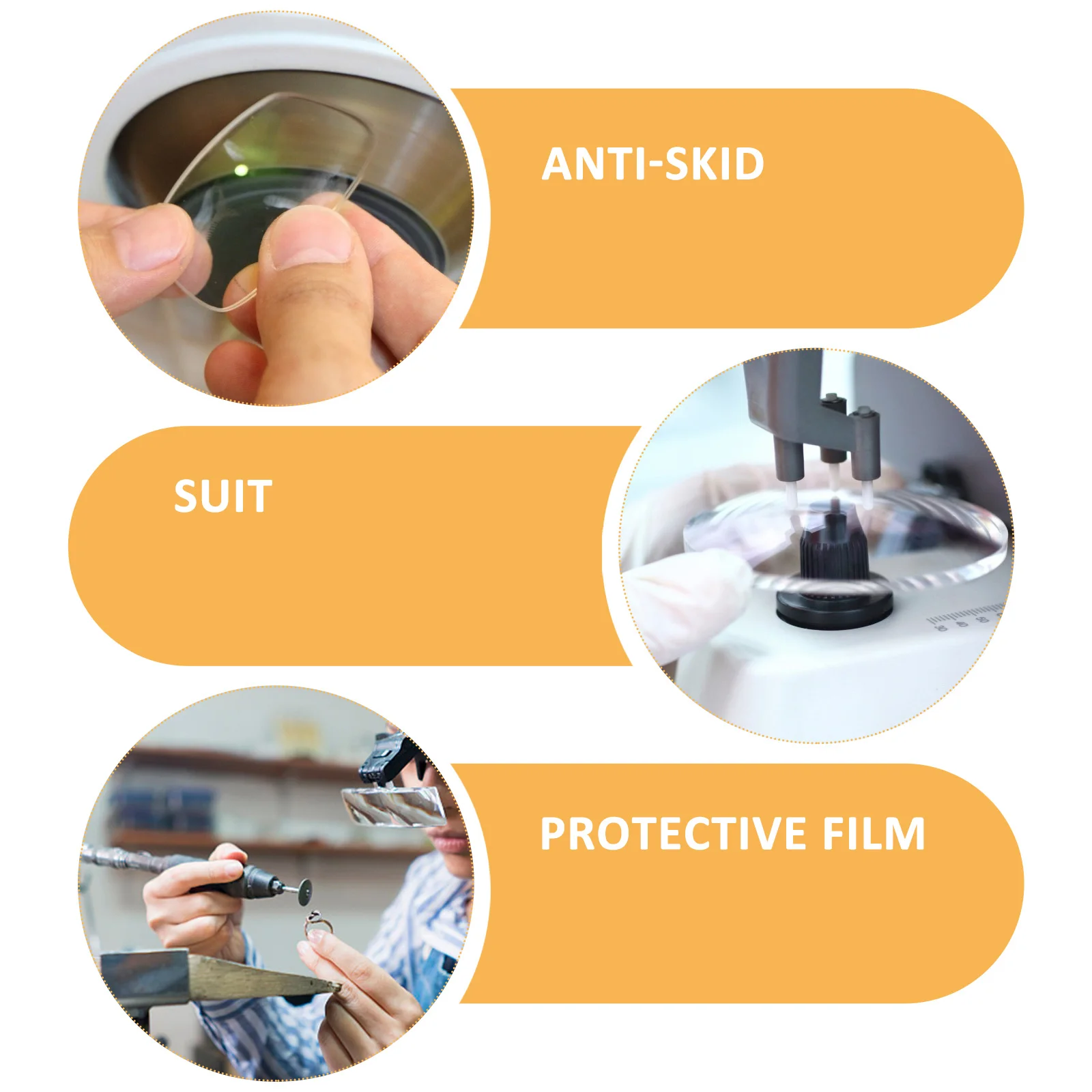

200pcs Non-slip Stickers Glasses Lens Processing Protective Film Waterproof Heat Resistant Shockproof Easy Use Practical