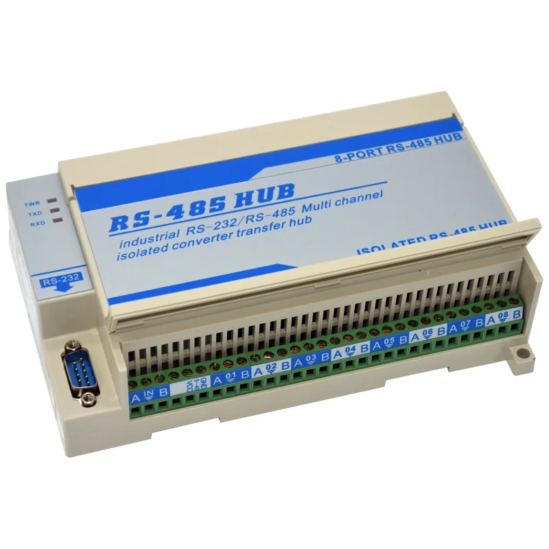 Lightning Protection Isolation Bidirectional 8CH 8Port RS485 Hub Sharing Repeater Device Splitter