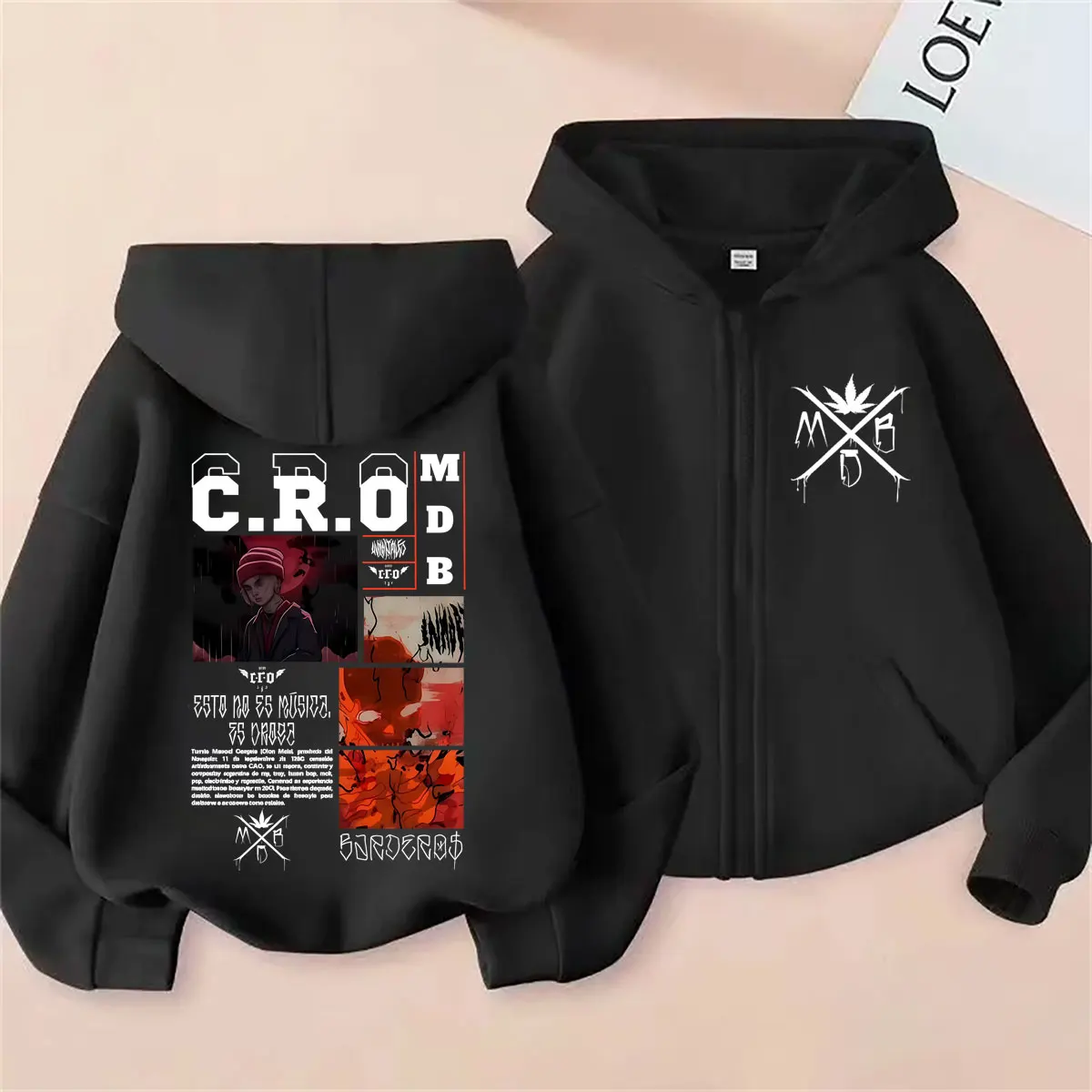 

Trap Rapper C.R.O Esto No Es Musica Es Cro Zipper Hoodie Men Women Hip Hop Fashion Pop Music Zip Up Jacket Men Oversized Hoodies