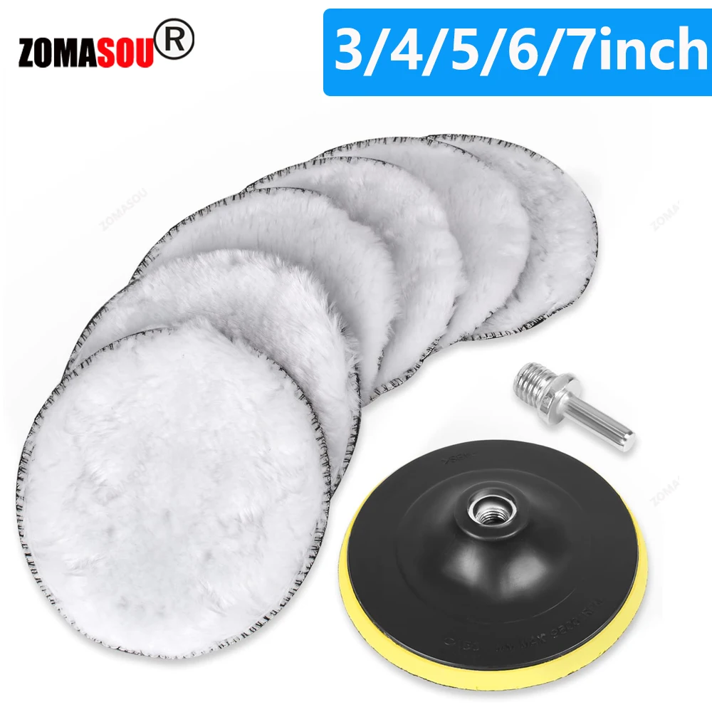 Top 3/4/5/6/7 Inch M14 Polishing Pads Wool Felt Polishing Pad Wheel Car Polish Glass Tile Stainless Steel Scratche Repair Tools