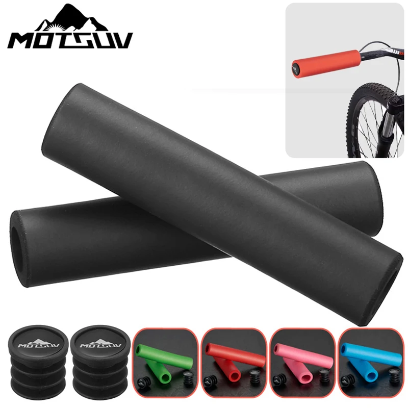 MOTSUV Bicycle Ultraight Density Foam Silicone Sponge Handlebar Grips for MTB bike XC/AM Anti-skid shock-absorbing Super Soft