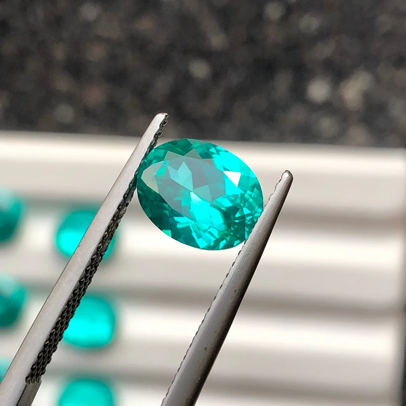 Paraiba-Labor-Saphir in Trillionenform mit VVS1-Zertifikat, Großhandelsdiamant für DIY-Anhänger, Schmuckherstellungsmaterialien, Edelstein – Detail 10