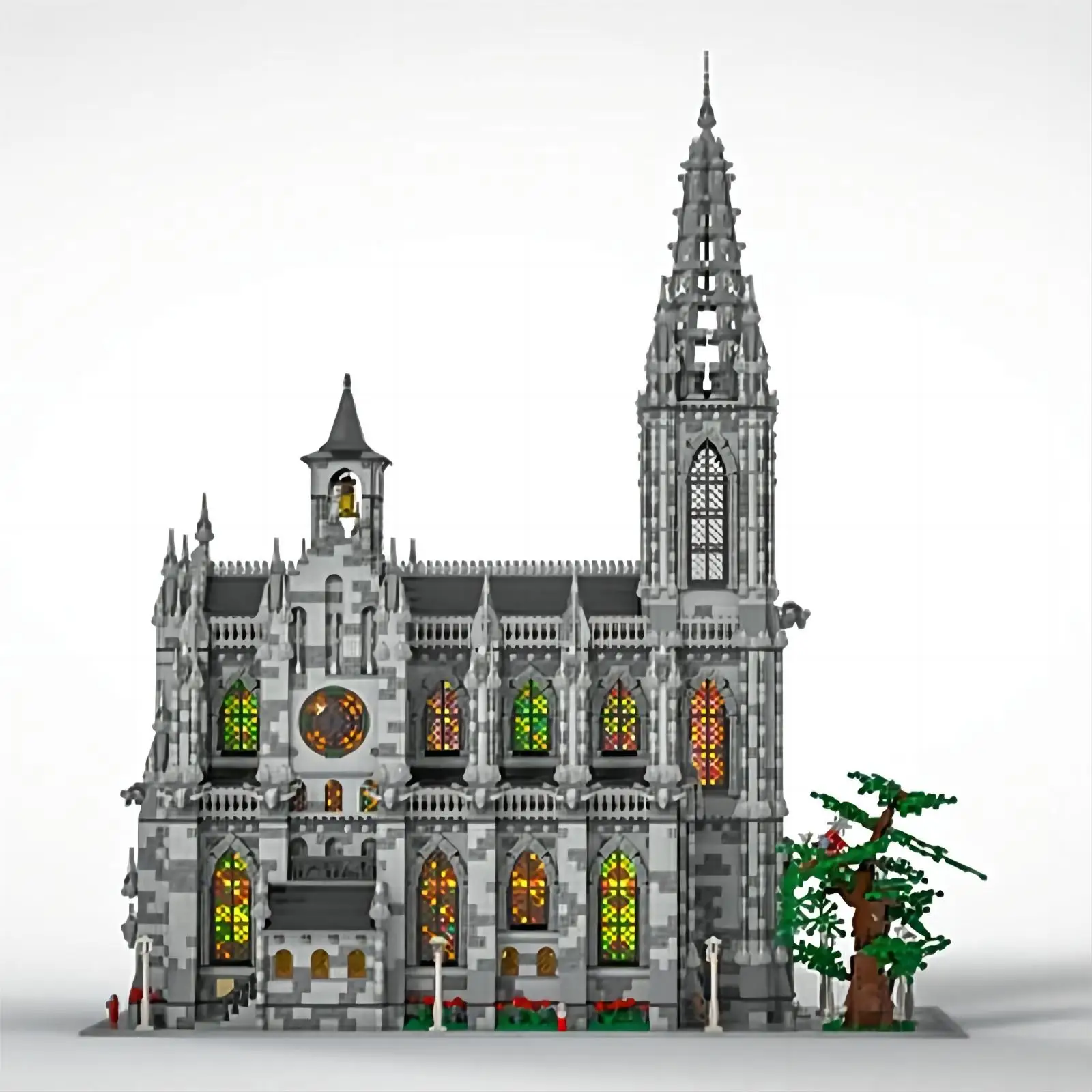 Street View Building Block Brinquedos, Building Block, Catedral Building, MOC-29962, DIY Model Collection, Combined Building Block