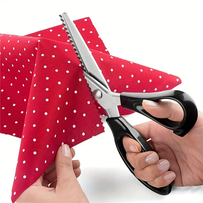 Image of Professionelle Zickzack-Schere mit Griff für Näharbeiten, DIY-Bastelarbeiten und Stoffdekoration