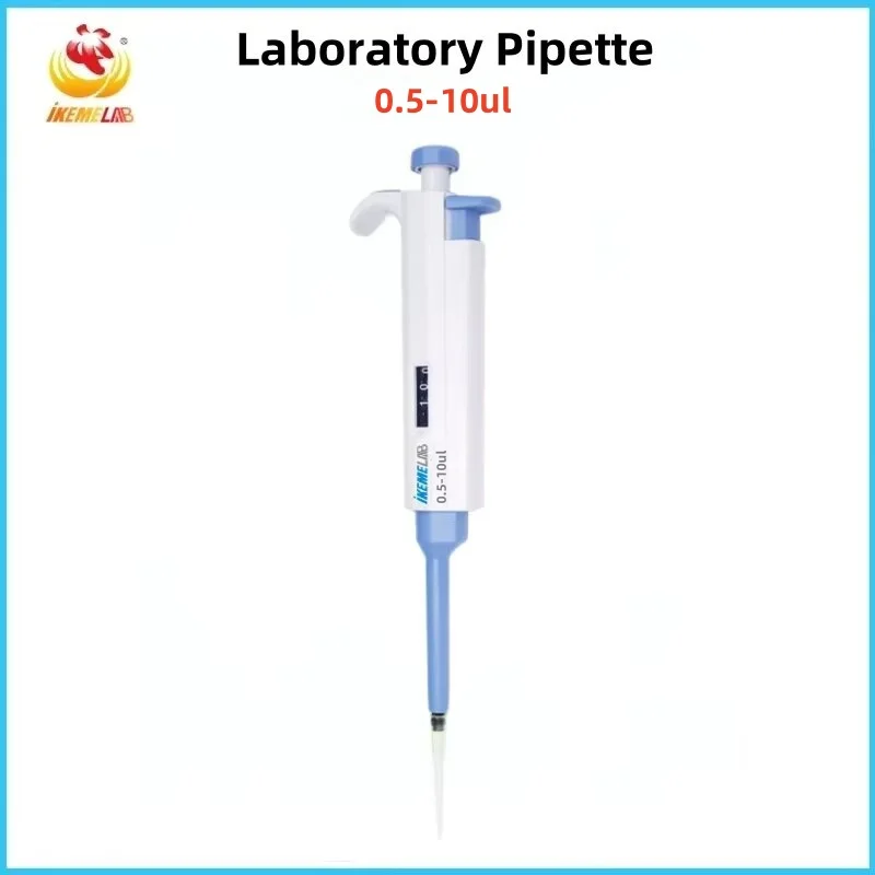 IKEME 0.5-10ul Laboratory Pipette Single Channel Digital Display Adjustable Plastic Pipette Laboratory Equipment