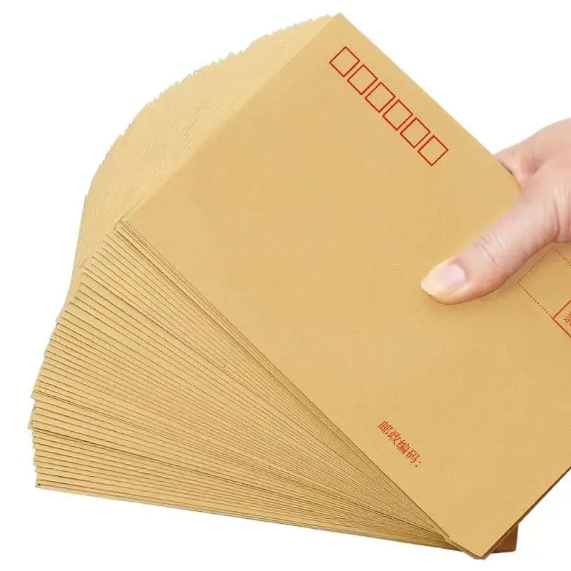 Custom kraft paper envelope VAT invoice bag printed logo blank envelope yellow and white thickened envelope cash