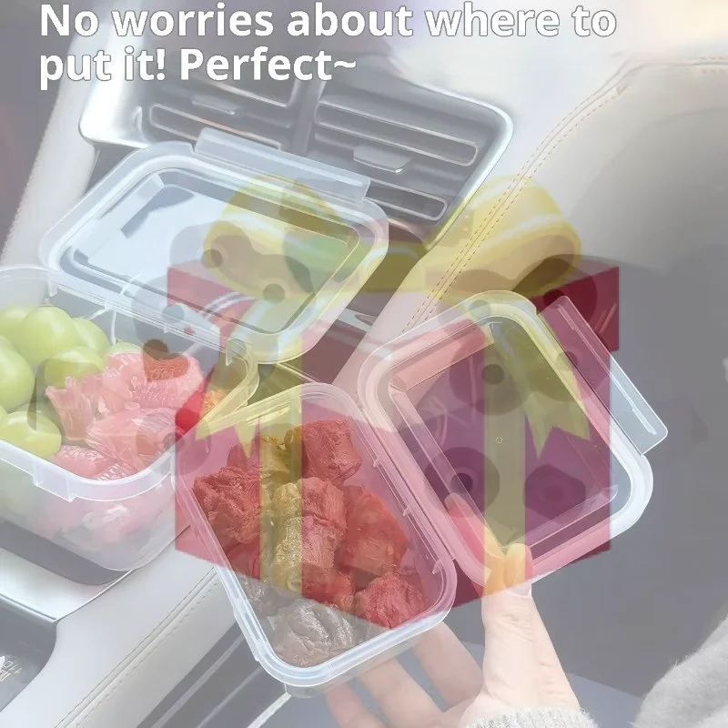 Kitchen Refrigerator Sealed Rectangular Refrigerator Storage Box With Lid Plastic Crisper Microwave-heated Lunch Box Storage Box