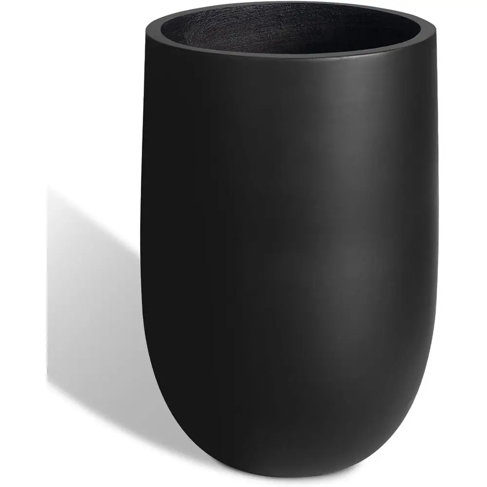 

Large Outdoor/Indoor Concrete Planter, Tall Black Cement Pot for Trees, 22